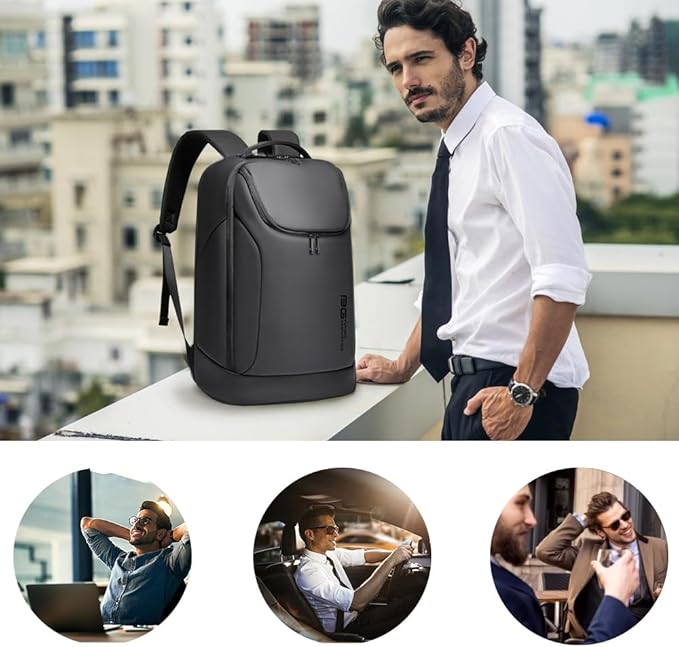 BANGE Business Smart Backpack Waterproof fit 15.6 Inch Laptop Backpack with USB Charging Port,Travel Durable Backpack, Black（no Usb）, L, Travel Backpacks