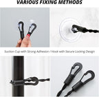 Portable Travel Clothesline Retractable Clothesline with Hooks and Suction Cups Camping Essentials for Indoor and Outdoor Use