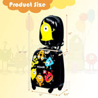 BABY JOY 2 PC Kids Luggage, 16" Toddlers Carry-on Suitcase & 12” Backpack Set, Children Travelling Case w/ 4 Casters & Retractable Handle, Lightweight Trolley Case for Boys & Girls (Monster)