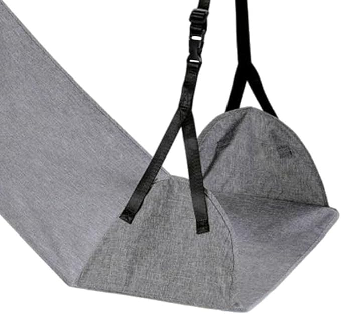 Baoblaze Airplane Foot Hammock Support Adjustable Plane Footrest High Performance Convenient Travel Essentials for Women Men Long Trip, Gray