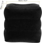 PATIKIL Travel Foot Rest Pillow, Inflatable Foot Rest Mat Adjustable 3 Layers Height Sleep Flights Leg Pillow for Airplane Train Office, Black