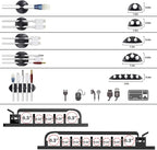 311Pcs Cable Management Organizer Kit 4 Cable Sleeve Split,53Cable Clips 12Cord Clips Holder,22 Cable Ties, 20 Adhesive Wall Cable Tie, 200Fasten Cable Ties for TV Office Home Electronics