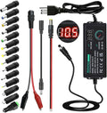Universal Power Supply 3V~24V 3A 72W Adjustable Variable 3V 5V 6V 9V 12V 15V 18V 20V 24V AC/DC Adapter Charger, 100V-240V AC to DC Converter with 14 Tips and Polarity Converter