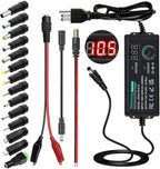 Universal Power Supply 3V~24V 3A 72W Adjustable Variable 3V 5V 6V 9V 12V 15V 18V 20V 24V AC/DC Adapter Charger, 100V-240V AC to DC Converter with 14 Tips and Polarity Converter