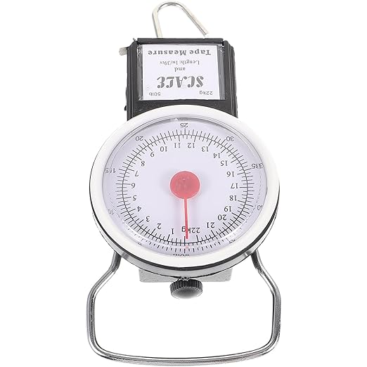 Alipis Portable Hanging Luggage Scale Digital Handheld Fishing Hook to 22 Kilograms Lightweight Travel Weighing with Backlit Display