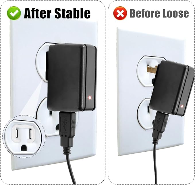 6pcs Loose Outlet Fix Plugs, 16.5 x 23.5mm Loose Wall Socket Fixer to Make Your Loose Socket Jack Snug and Fix Plug Tightly, Loose Tightener Insert for Outlets