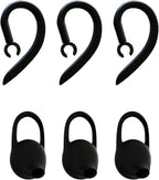 Ear Hooks Eartips Kit 360° Rotatable Adjustable Soft Silicone Anti-Slip Sports Clamp Bluetooth Headset Clips Earbuds Replacement for Newbee/Plantronics/TOORUN Black