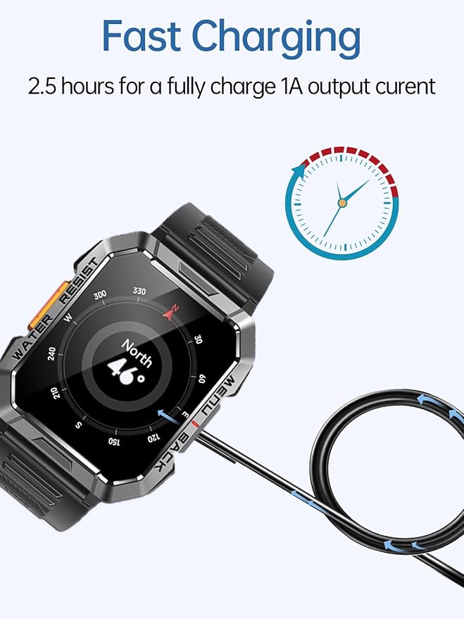 2 Pack Charging Cable for IOWODO W60 Smartwatches for Men Women,Magnetic USB Charging Cable Replacement Charger Compatible,2 Pack.