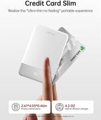 iWALK Magsafe Portable Charger 5,000mAh, Ultra-Slim Magnetic Wireless Power Bank with LED Display, PD 20W USB-C Fast Charging Battery Pack, Compatible with iPhone 17/17 Pro/16/15/14/13 Series, White