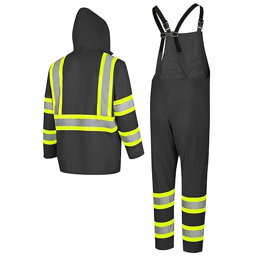 Pioneer Hi Vis Lightweight Waterproof Safety Rain Suit - Reflective Work Rain Gear for Men and Women