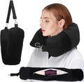 Stuffable Travel Pillow, Stuffable Neck Pillow for Travel, Neck Pillow Stuffed with Clothes Storage - No Extra Baggage Fees, Fits 5+ Days of Travel Essentials, No Filler (Black)