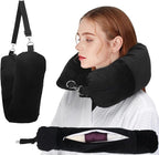 Stuffable Travel Pillow, Stuffable Neck Pillow for Travel, Neck Pillow Stuffed with Clothes Storage - No Extra Baggage Fees, Fits 5+ Days of Travel Essentials, No Filler (Black)