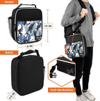 opux Premium Insulated Lunch Box, Soft School Lunch Bag for Kids Boys Girls, Leakproof Small Lunch Pail Men Women Work, Reusable Compact Cooler Tote Lunchbox for Office Adult, Camo Blue