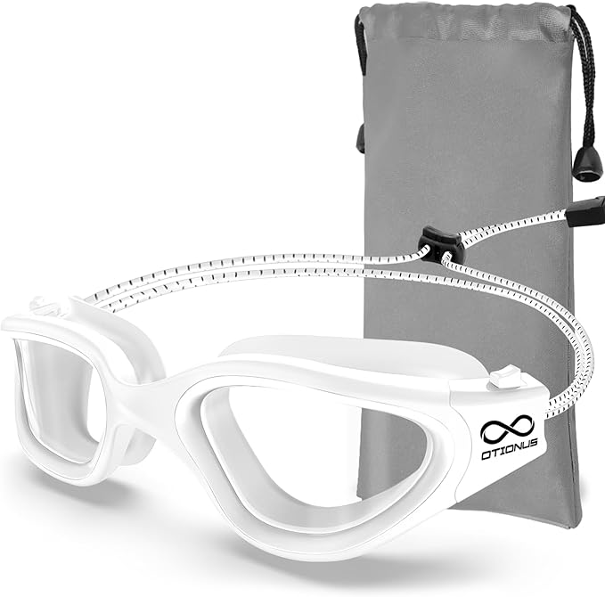 Swim Goggles, Polarized Adult Swimming Goggles Bungee Strap No Hair Pulling Anti-fog Pool Goggles for Men Women