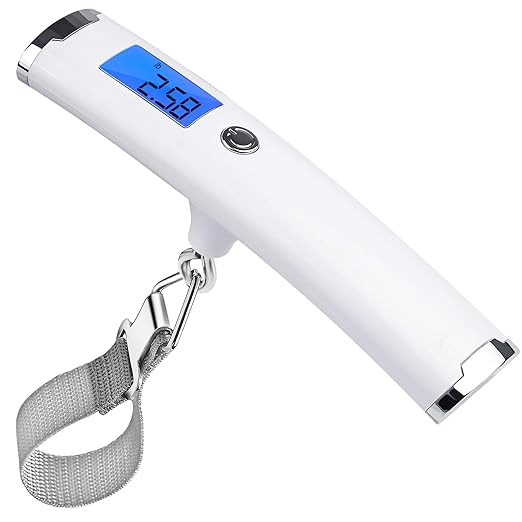 Digital Luggage Scale for Travel - 110lbs High-Precision Handheld Suitcase Weight Scale with Backlit LCD Display & Tare Function, Portable Hanging Baggage Scale, Travel Essentials Gifts
