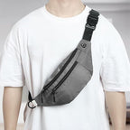 5PCS Crossbody Fanny Pack Bulk,Large Capacity Waist Bag with 4-Zipper Pockets Adjustable Strap Fanny Packs Waterproof Oxford Cloth Travel Belt Bag for Outdoor Shopping Travel Men Women,Gray