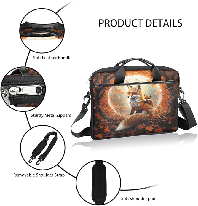 Laptop Shoulder Bag for Women Men, Waterproof Computer Case Messenger Bag Briefcase for Business Office Travel