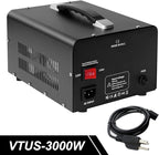 Cantonape Voltage Transformer Converter 3000 Watt Step Up/Down Convert from 110-120 Volt to 220-240 Volt and from 220-240 Volt to 110-120 Volt with 3 US Outlets, 3 Universal Outlets