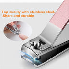 QURIPE 7pcs Manicure Set, Nail Clippers Kit, Stainless Steel Manicure Kit, Nail Clipping Tools Portable Travel Grooming Kit, The Best Gift with Luxurious Case(Rose Gold)