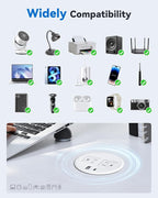 Desktop Power Grommet with 20W USB C Fast Charging, 3 inch Flush-Mount Recessed Power Strip for Desk,Office Tables,Furniture, Recessed Outlet 6FT Cord, 45° Thin Flat Plug, 2 USB Ports, White