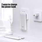 Portable Power Bank, Ultra Slim 10000mAh Portable Charger, USB C External Battery Pack with Built-in AC Plug, Charging Cable, Output Port, Compatible with All Kinds of Cellphones …