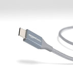 Amazon Basics Nylon Braided USB-C to USB-A 2.0 Fast Charging Cable, 480Mbps Speed, USB-IF Certified, Charge and Sync, for Apple iPhone 16/15, iPad, Samsung Galaxy, Tablets, Laptops, 3 foot, Dark Grey