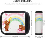 2 Pack Luggage Handle Wrap with Travel Tags - Non-Slip Protective Cover Soft Handle Grips Covers for Suitcase(Rainbow Bear Star)