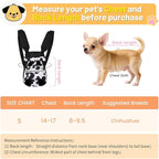 Inspack Dog Backpack Carrier/Cat Carrier, Adjustable Pet Front Carriers Travel Bag for Puppy Medium Dogs, Legs Out, Soft Ventilated Dog Chest Carry Backpacks for Hiking/Camping, 2.5-4 lbs, Cow Print