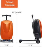 2-in-1 Ride-On Scooter Suitcase for Kids & Adults, 20” Foldable Hardshell Carry-On Luggage for Travel, Lightweight Kids Scooter Bag with Wheels