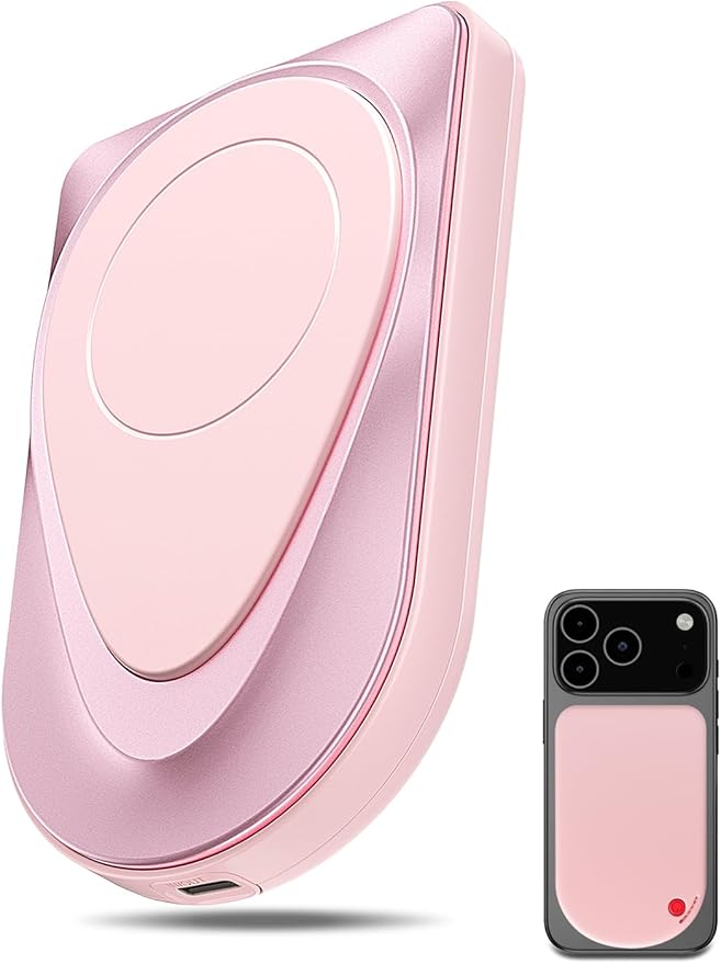Magnetic Portable Charger, 10000mAh Wireless Portable Charger USB-C Cable, Compatible Battery,Pack Power Bank for iPhone 17/16/15/14/13/12 Series,Samsung (Pink)