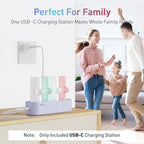 iWALK Charger Station for iWALK Portable Charger 4500mAh, 4800mAh, 5000mAh Power Bank for iPhone Charging Station Multiple USB-C Family-Sized Charger Station for Home(Station Only), Purple