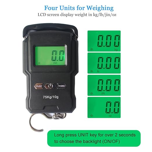 Portable Electronic Hook Scale Digital Hanging Bag Luggage Weight Scale Fishing Scale with Measuring Tape 165Lb Black