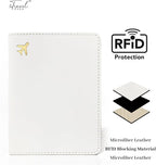 Passport Holder for Travel Essentials,RFID Blocking Passport Cover Case for Travel Accessories,Travel Wallet for Women Men (Cream)