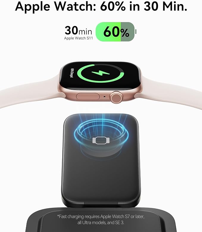 INIU Ultra Slim 10000mAh 45W PD Power Bank & Qi2 Certified, 3 in 1 Wireless Charging Station for Apple Multiple Devices Combo
