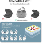 [5 Pairs] for Beats Studio Buds Ear Hooks, Soft Silicone Sport Anti Slip Studio Buds Ear Covers Compatible with Beats Studio Buds Earbuds 2021 [NOT Fit in Case] - White