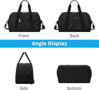 Apenze Small Gym Bag 14 inch lightweight Carry On Mini Duffel Bag for Travel Sport - Marble Black
