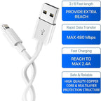 iPhone Charger Cable,Lightning to USB-A MFi Certified Cord 4PACK [3/3/6/6FT] Fast Charging Cord Compatible iPhone iPhone 12/12 PRO/Max/11/11PRO/XS/Max/XR/X/8/8Plus/7/6S/6/plus/iPad Air-White