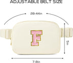 Gitus Personalized Gifts Birthday Gifts for Girls Fanny Pack Cross Body Bags with Initial Letter Preppy Stuff Gifts for Her Girlfriend Wife Sister Friends Mom (Ivory-F)