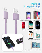 4 Pack [Apple MFi Certified] Apple Charging Cables 6ft, iPhone Chargers, Lightning Fast iPhone Charging Cord for iPhone 12/11/11Pro/11Max/ X/XS/XR/XS Max/8/7, ipad(White) (4pack(6ft), Purple, 4)