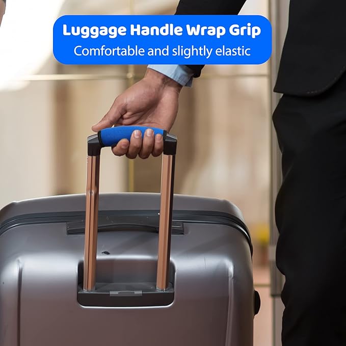 12 Pieces Neoprene Luggage Handle Wrap Grip Luggage Handle Wraps Solid Color Detachable Handle Covers Handle Identifier for Suitcase Travel Bag(6 Mixed Colors)