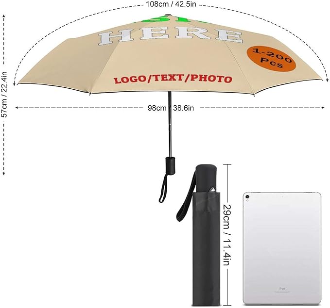 Custom Umbrellas Personalized Umbrella with Pictures Logo Text Customize Foldable Umbrella Compact Travel Umbrella Gifts for Men Women