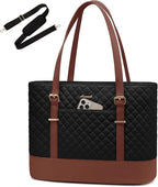 LOVEVOOK Laptop Bag for Women, 15.6 Inch Work Tote Computer Bag With Large Cup Holder, Lightweight Large Laptop Briefcase for Travel, Bussiness, Teacher