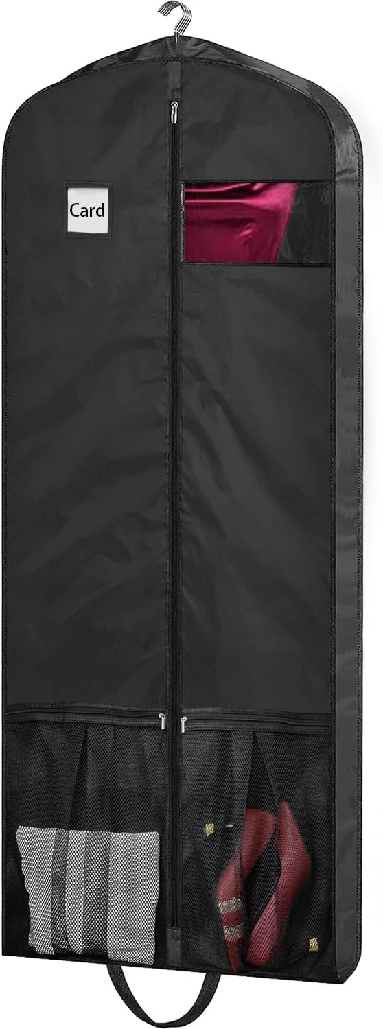 Dress Bags for Gowns Long, 65" Dress Garment Bags for Hanging Clothes, Dress Bags for Closet Storage and Traveling, Foldable Dress Cover