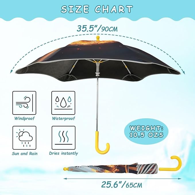 ALAZA Kids Umbrella Stick Umbrellas Cute Umbrella for Boys Girls Toddler UV/Sun Rain Windproof