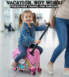 Fast Forward Hello Kitty 2-in-1 Kids 18" Suitcase & Ride-On Luggage - Lightweight Tow-Along Toddler Luggage with Wheels