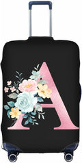 A Alphabet Design Custom Travel Luggage Cover Tag Set TSA Approved Vintage Letter Print Suitcase Protector Men Women (M 22-25 Inch Luggage)