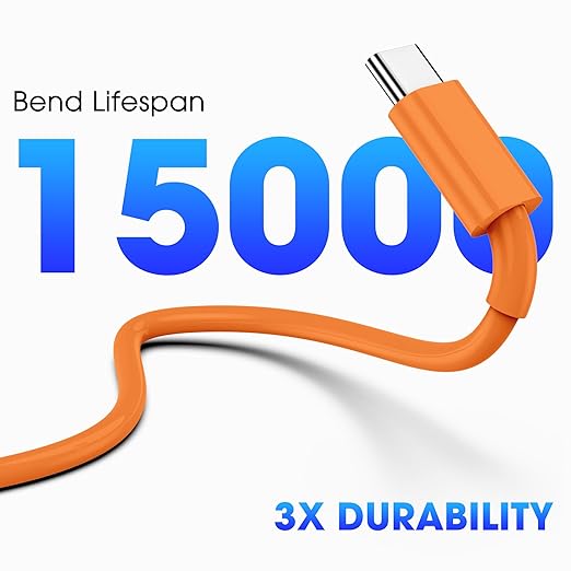 FEEL2NICE for iPhone 17 Pro Max Orange USB C to USB C Cable, 3-Pack 6FT 60W Fast Charging Type-C to Type-C Cords Compatible with iPhone 17/16 Pro/Pro Max, iPad Pro/Air, MacBook Air/Pro, iPhone 17 Air