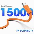 FEEL2NICE for iPhone 17 Pro Max Orange USB C to USB C Cable, 3-Pack 6FT 60W Fast Charging Type-C to Type-C Cords Compatible with iPhone 17/16 Pro/Pro Max, iPad Pro/Air, MacBook Air/Pro, iPhone 17 Air