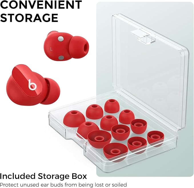 AhaStyle Ear Tips for Beats Studio Buds/Powerbeats Pro 2/Solo Buds/Fit Pro/Studio Buds+【Fit in The Charging Case】6 Pairs S/M/L Silicone Ear Covers Replacement Tips for Beats Wireless Bluetooth Earbuds