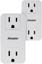 Energizer 2 Pack of Fast Charging Multi Plug Wall Outlet Extender 2 AC Power Outlets, 1 20W PD Type C, 2 USB A (3.1A Total Output) Power Strip Expander Splitter Plug in Adapter